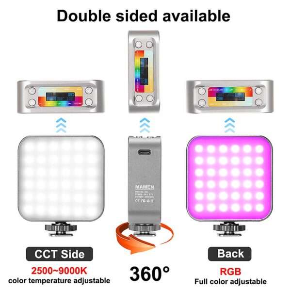 Mamen RGB Do2 LED Fill Light Double-Sided Portable LED Light