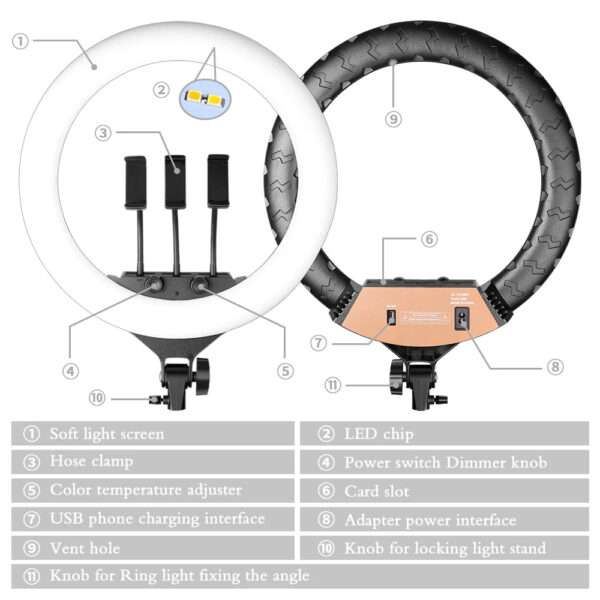 Jmary FM-18r 44cm Professional Video Ring Light 18 inches