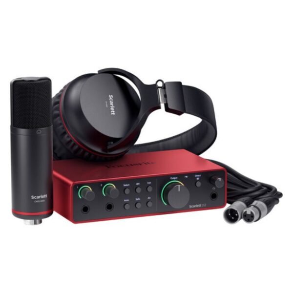 Focusrite Scarlett 2i2 Studio USB-C Audio Interface with Microphone and Headphone 4th Gen-muxsound